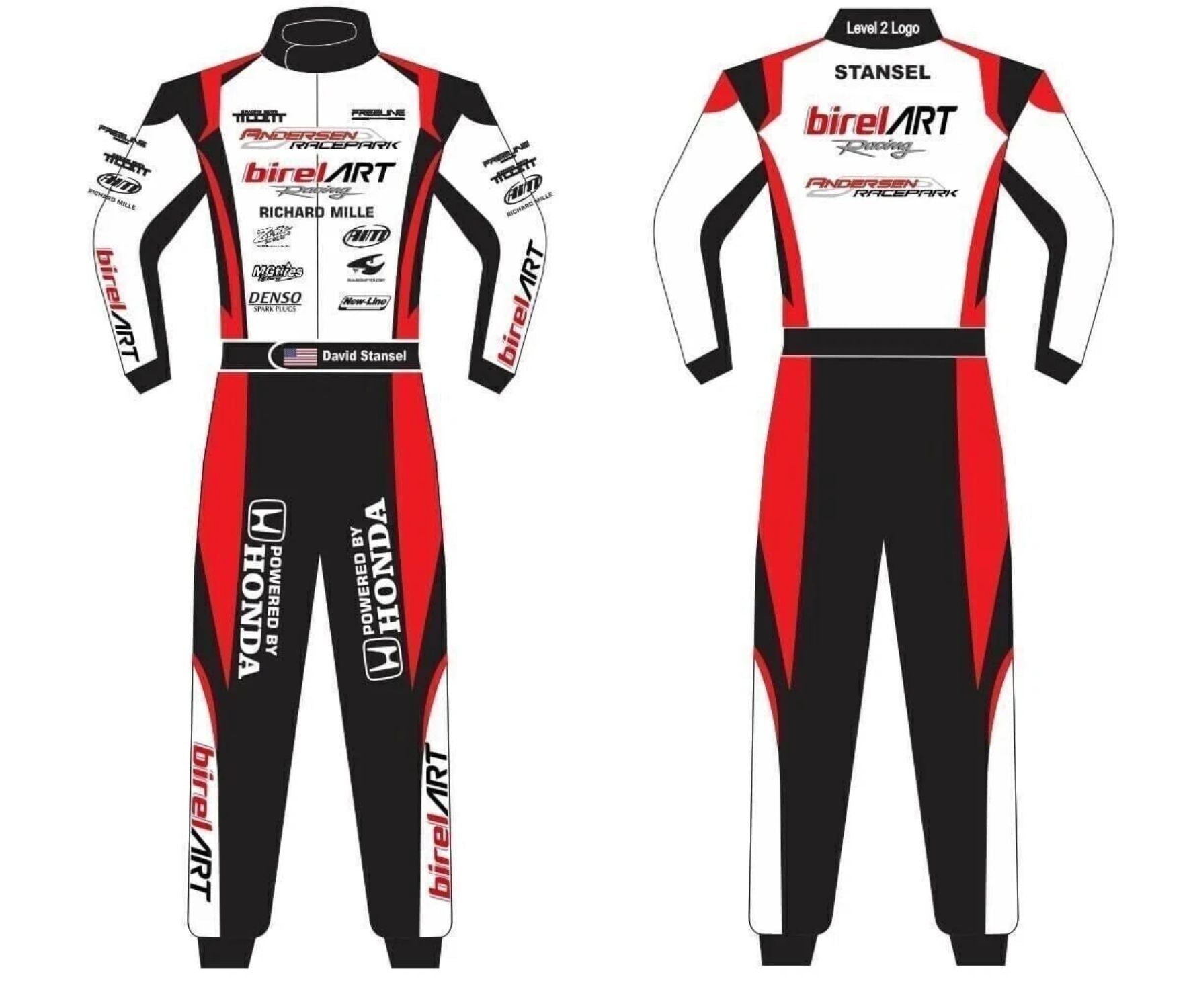 Birel Art Go Kart Racing Suit Embroidered